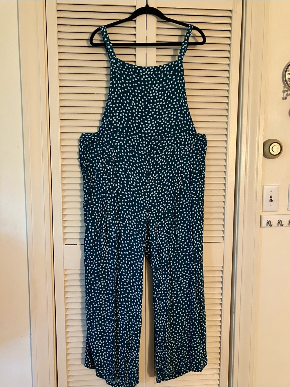 Torrid Size 1 (14-16) Wide-Leg Stretch Crepe Jumper Blue Dot